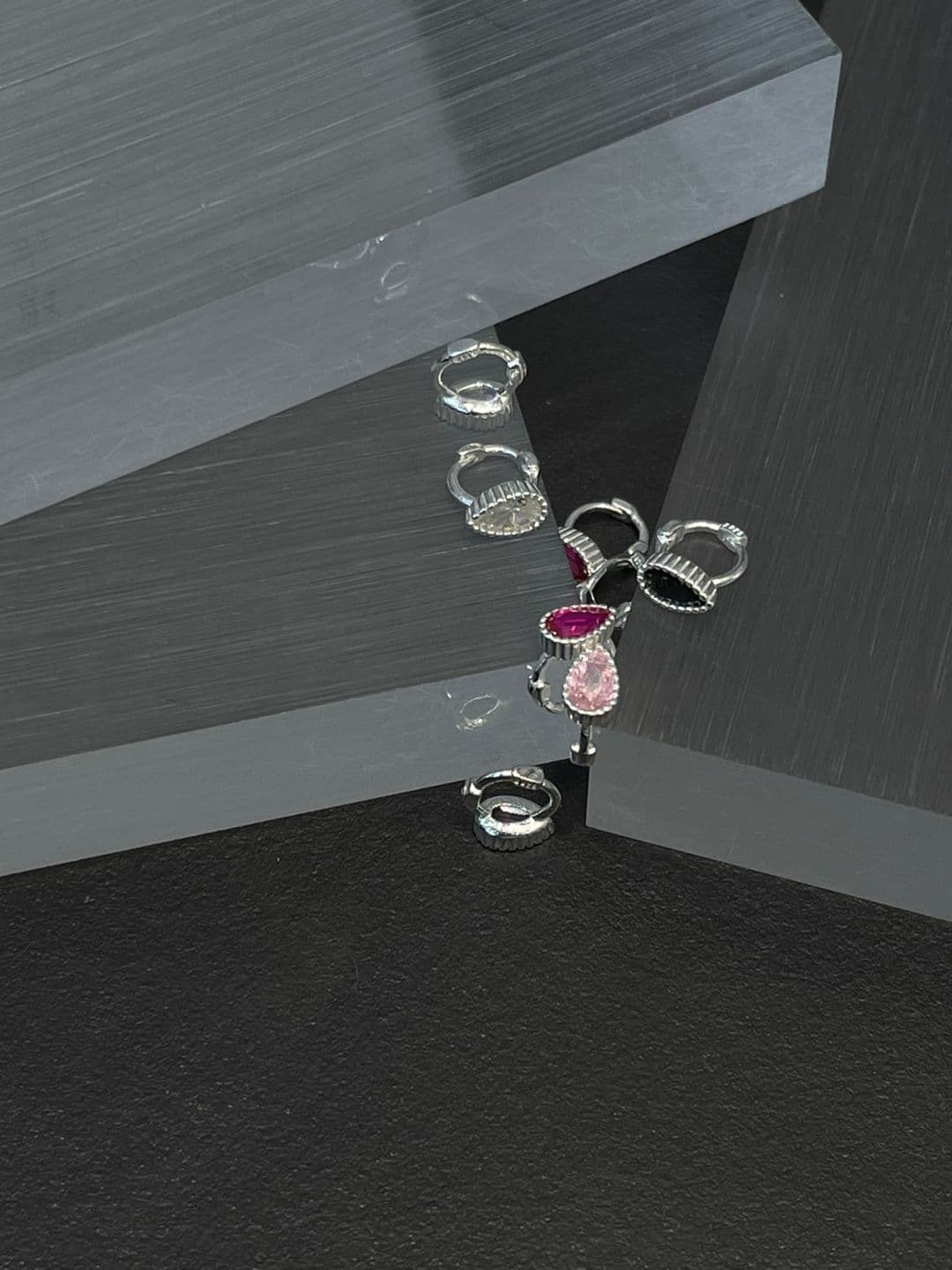 Silver 925 One-Touch Teardrop Cubic Earrings E230894387 - 이미지 5