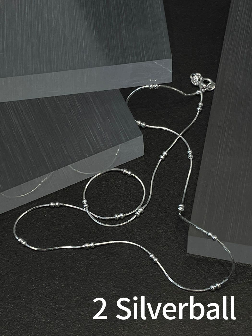 Silver 925 2-6 Silver Ball Necklace N260550915 - 이미지 12