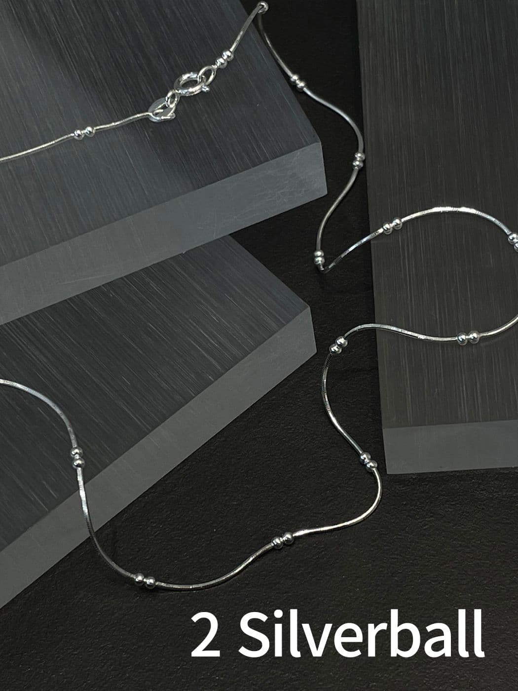 Silver 925 2-6 Silver Ball Necklace N260550915 - 이미지 14