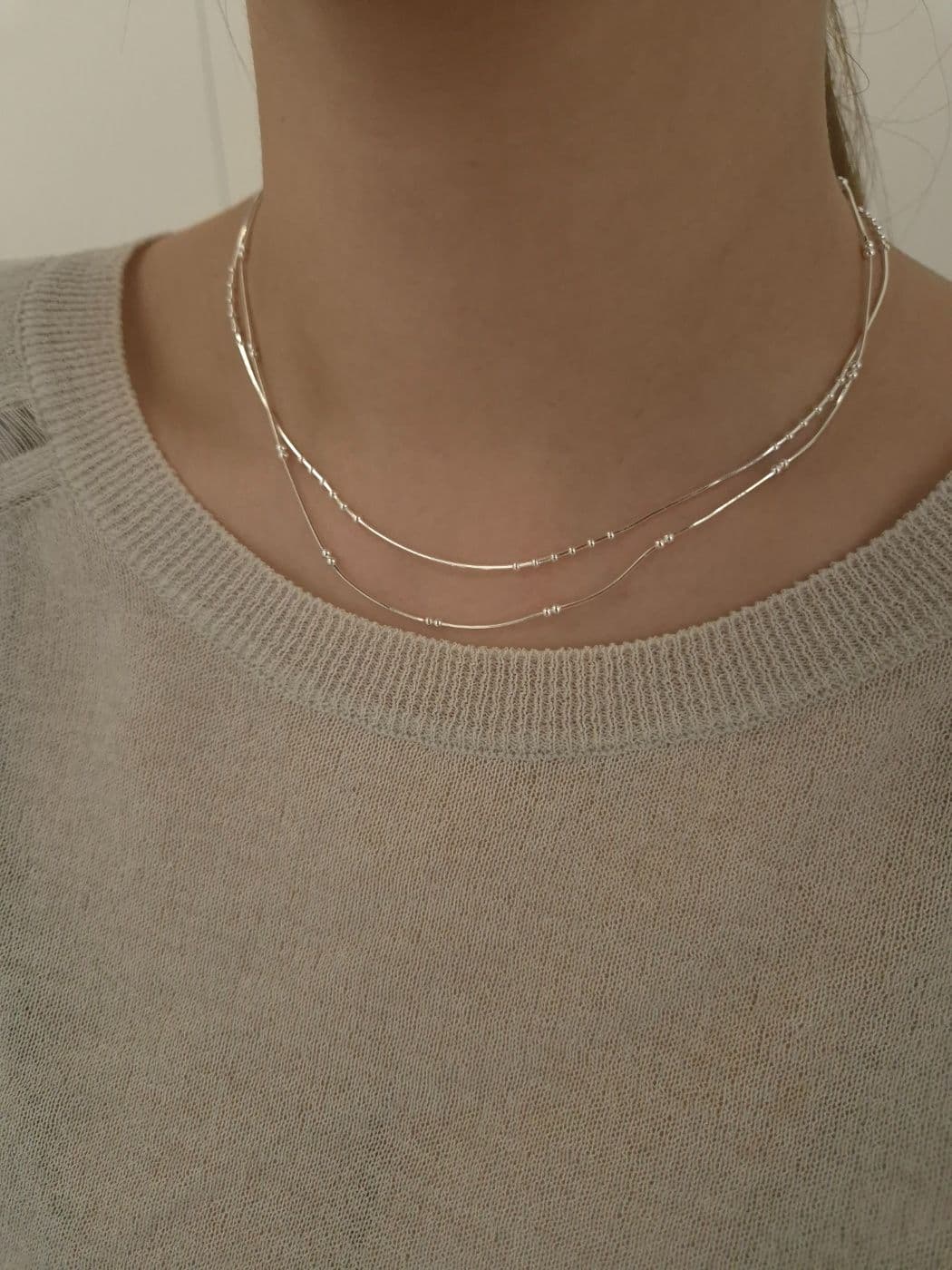 Silver 925 2-6 Silver Ball Necklace N260550915 - 이미지 3