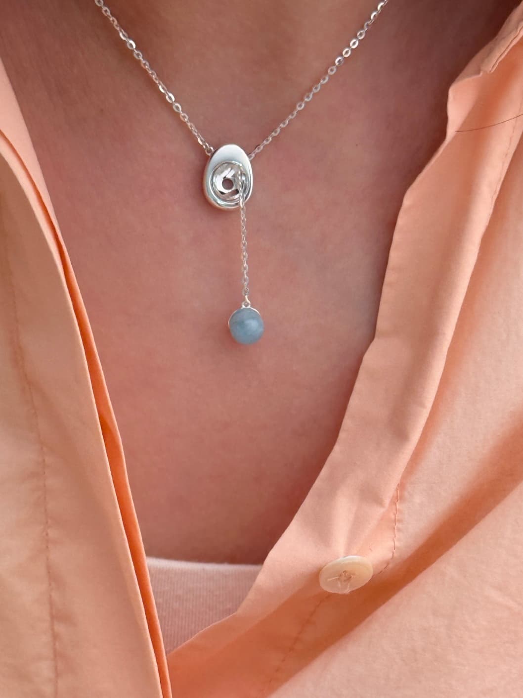 Silver 925 Gemstone Tray Chain Necklace N260579535 - 이미지 3