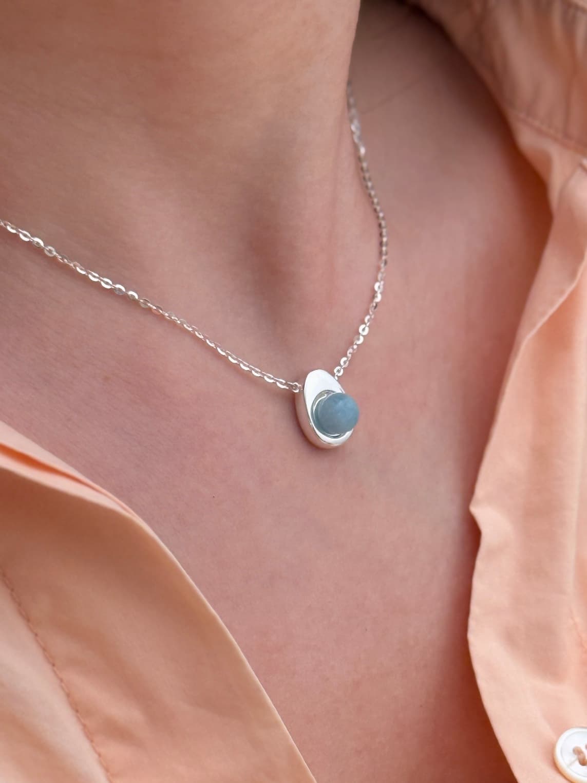 Silver 925 Gemstone Tray Chain Necklace N260579535 - 이미지 1