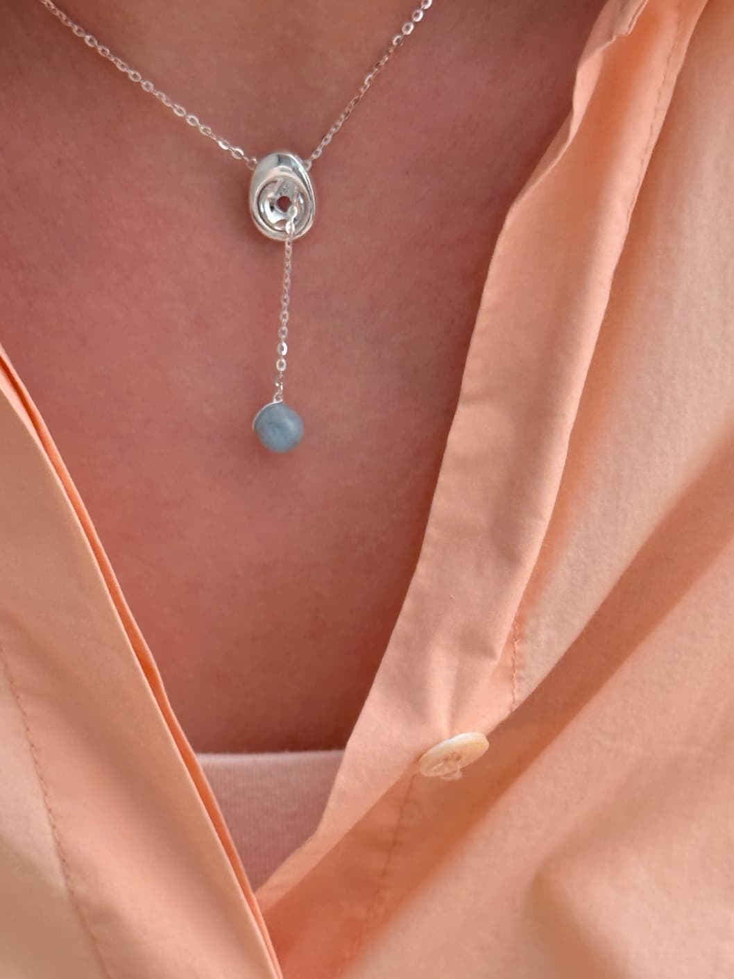 Silver 925 Gemstone Tray Chain Necklace N260579535 - 이미지 2