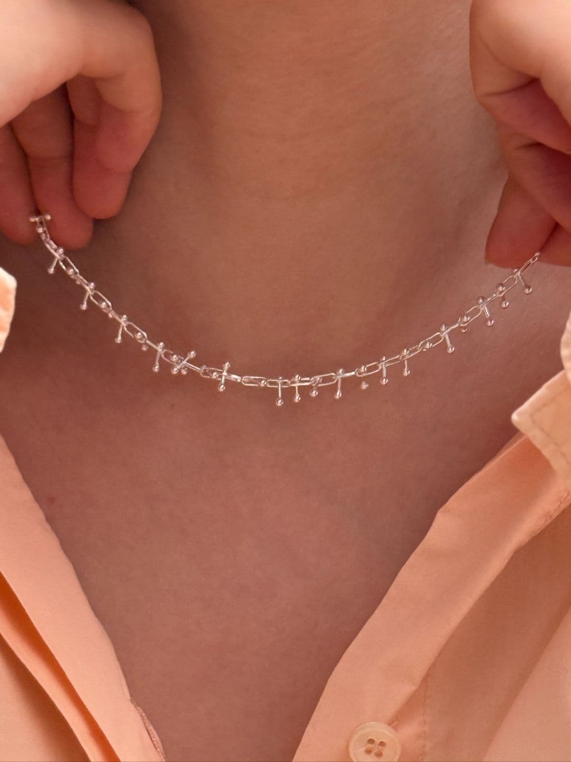 Silver 925 Silver Ball Chain Necklace N260498021 - 이미지 2