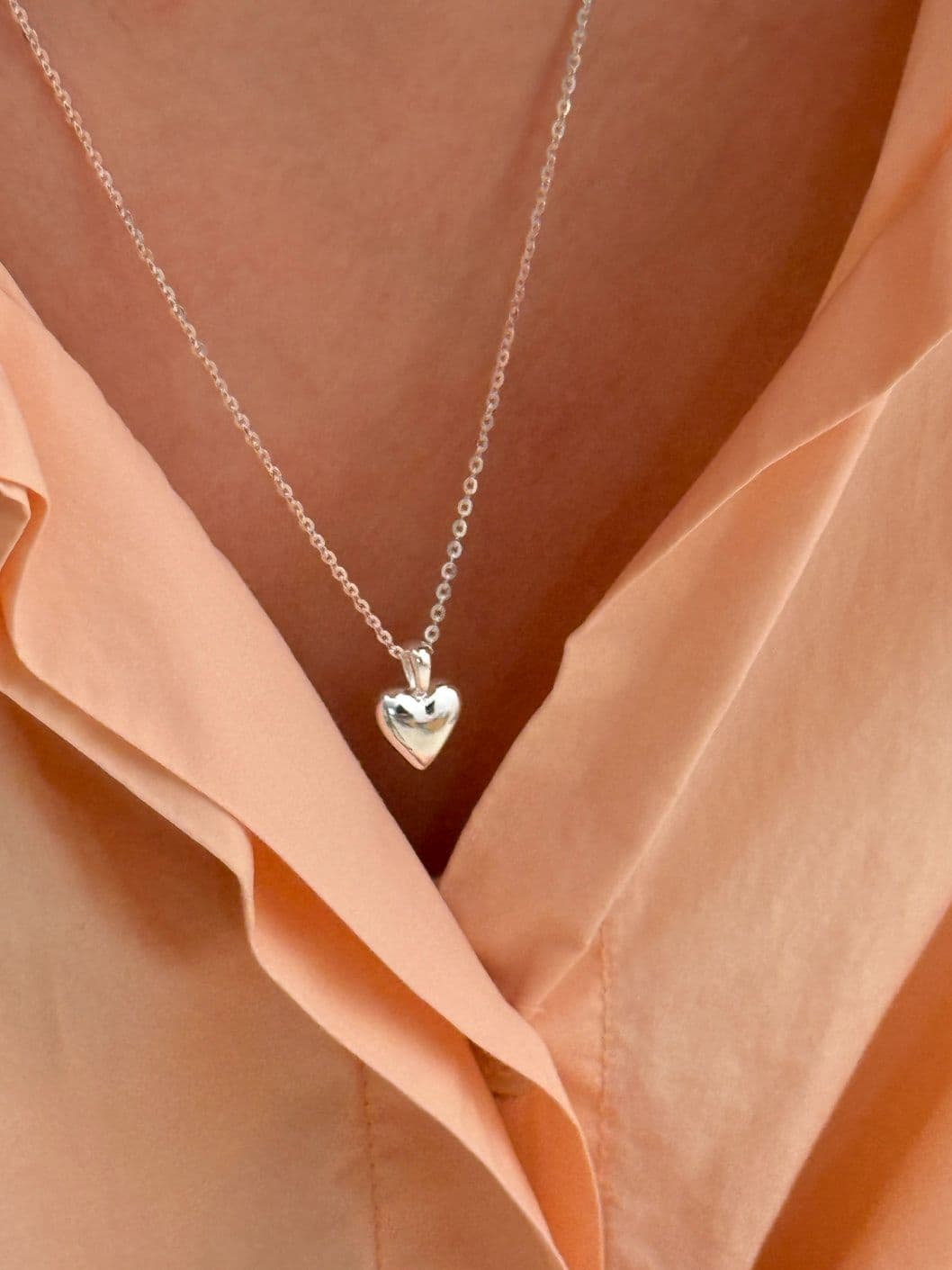 Silver 925 Big Heart Chain 40-70cm Necklace N260550932 - 이미지 2