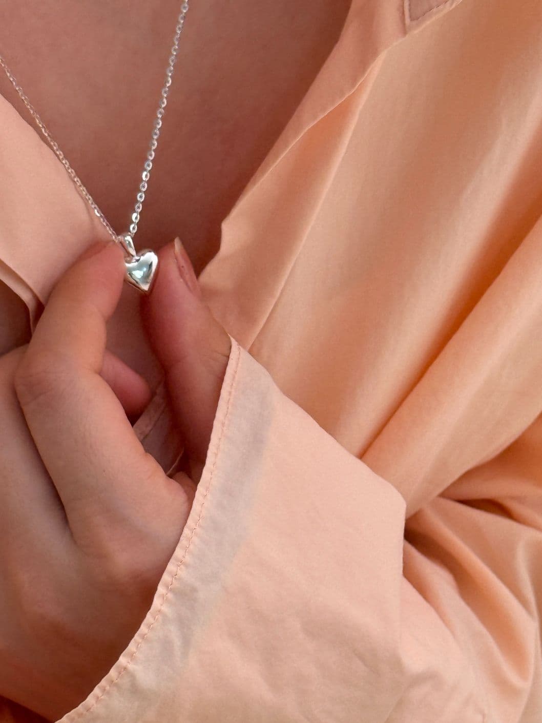 Silver 925 Big Heart Chain 40-70cm Necklace N260550932 - 이미지 5