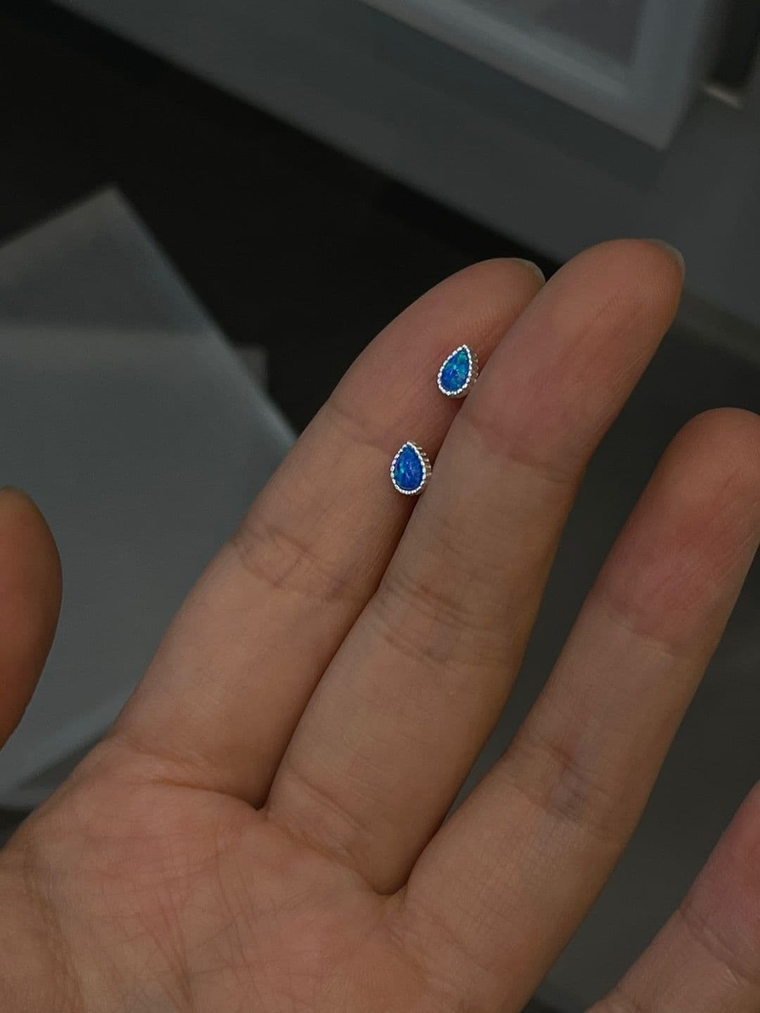 Silver 925 Classic Teardrop Cool Blue Piercing P230192307 - 이미지 4