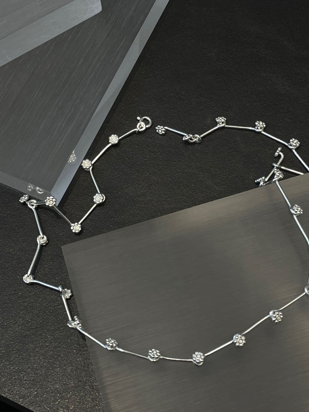 Silver 925 Flower Stick Chain Necklace N260598881 - 이미지 5