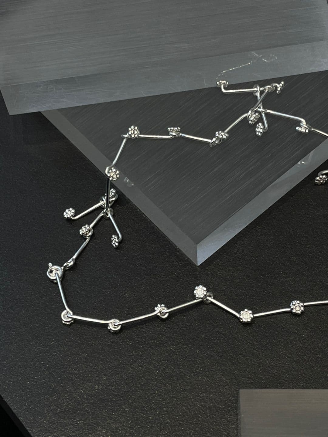 Silver 925 Flower Stick Chain Necklace N260598881 - 이미지 6