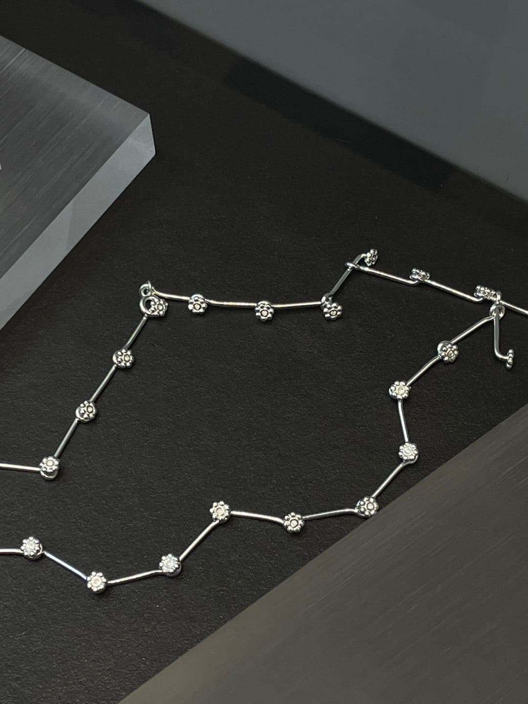 Silver 925 Flower Stick Chain Necklace N260598881 - 이미지 7