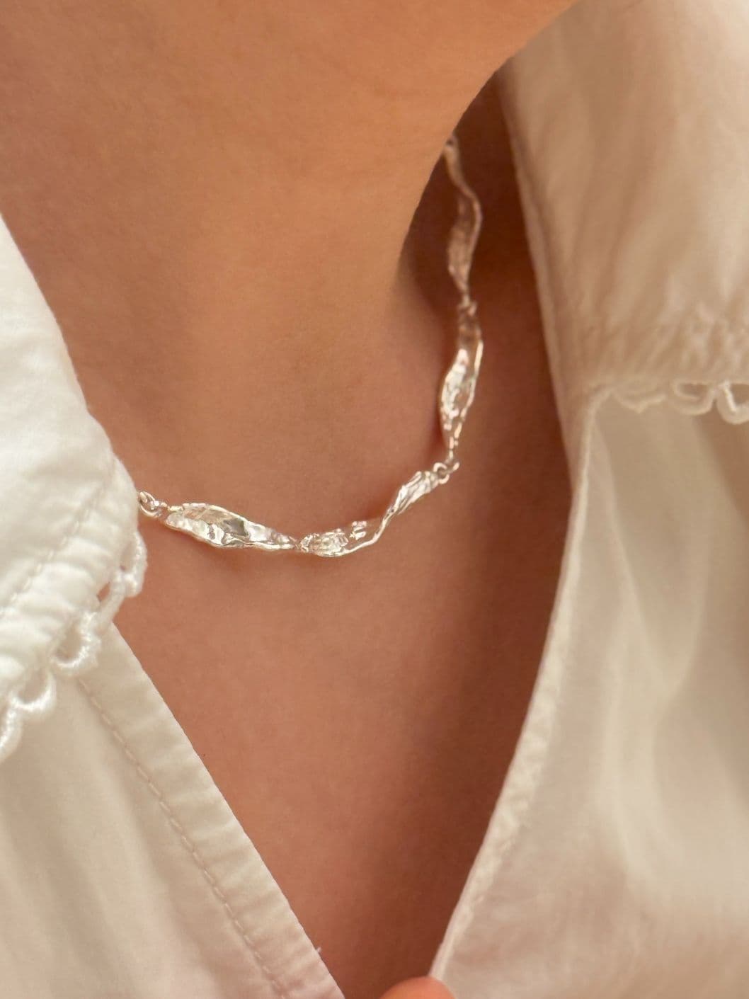 Silver 925 Bold Rough Twist Necklace N260597246 - 이미지 1
