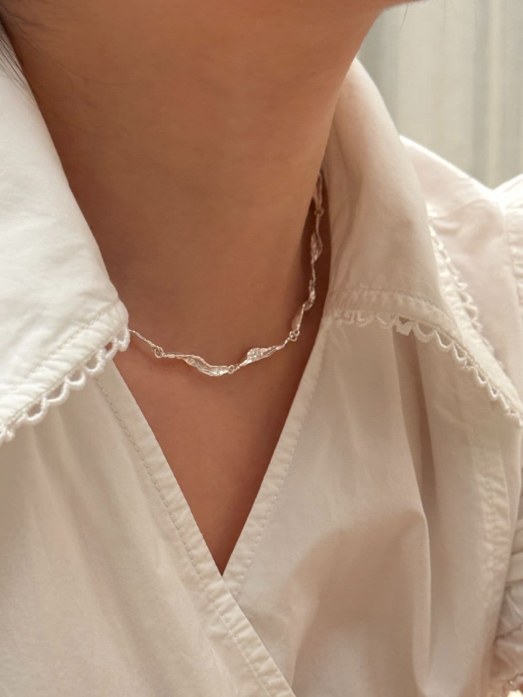 Silver 925 Bold Rough Twist Necklace N260597246 - 이미지 6