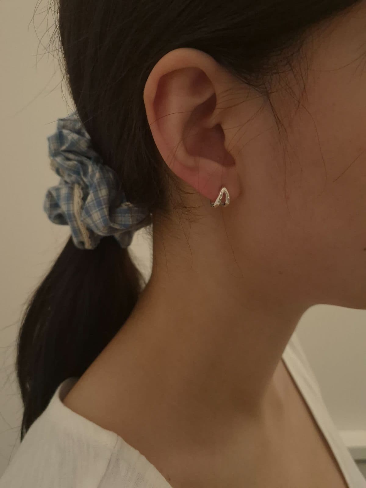 Silver 925 10mm Double One-Touch Earrings E220946817 - 이미지 1