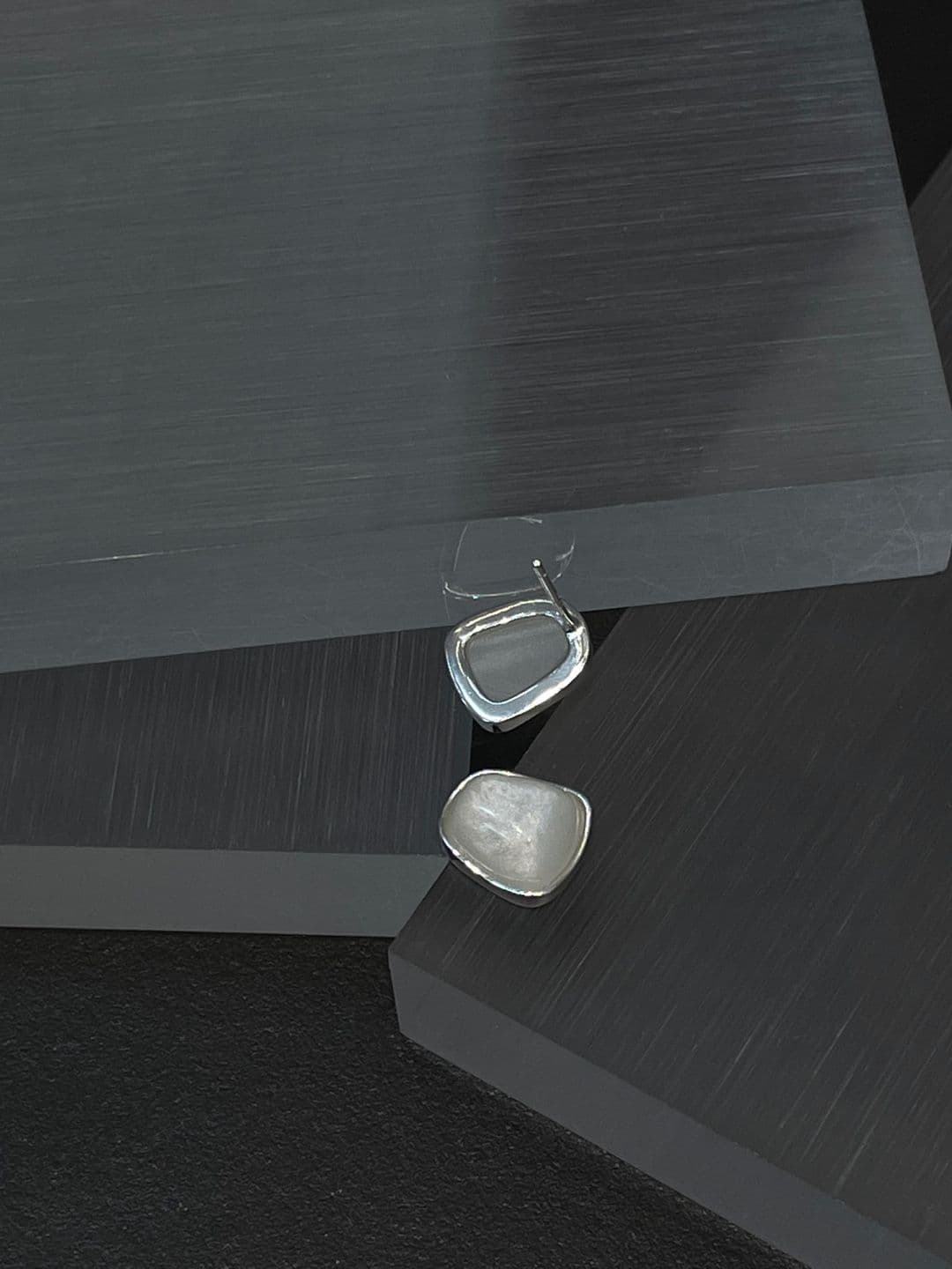 Silver 925 Square Mother-of-Pearl Post Earrings E221131557 - 이미지 4