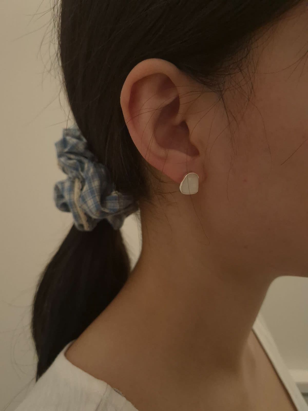Silver 925 Square Mother-of-Pearl Post Earrings E221131557 - 이미지 3