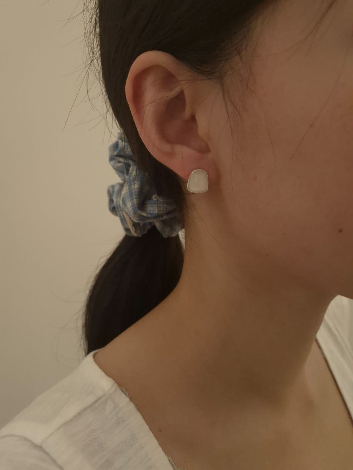 Silver 925 Square Mother-of-Pearl Post Earrings E221131557 - 이미지 2