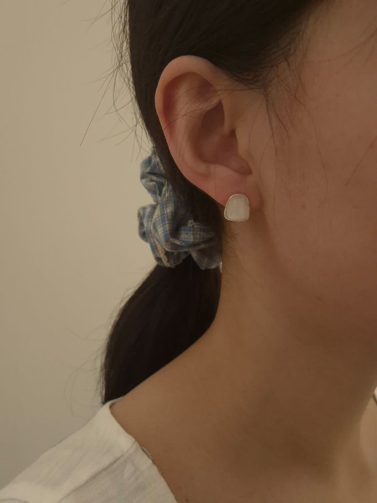 Silver 925 Square Mother-of-Pearl Post Earrings E221131557 - 이미지 1