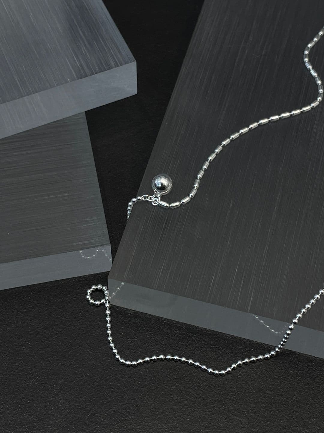 Silver 925 Silver Ball Dangle Necklace N231205351 - 이미지 6