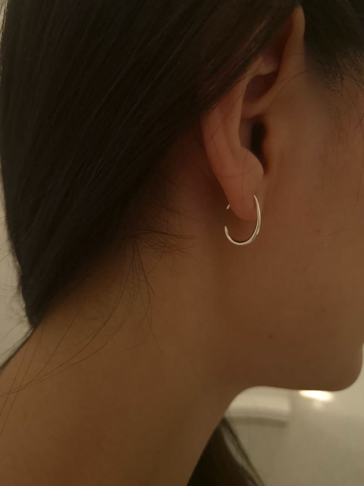 Silver 925 Round Hook Earrings E230684565 - 이미지 1