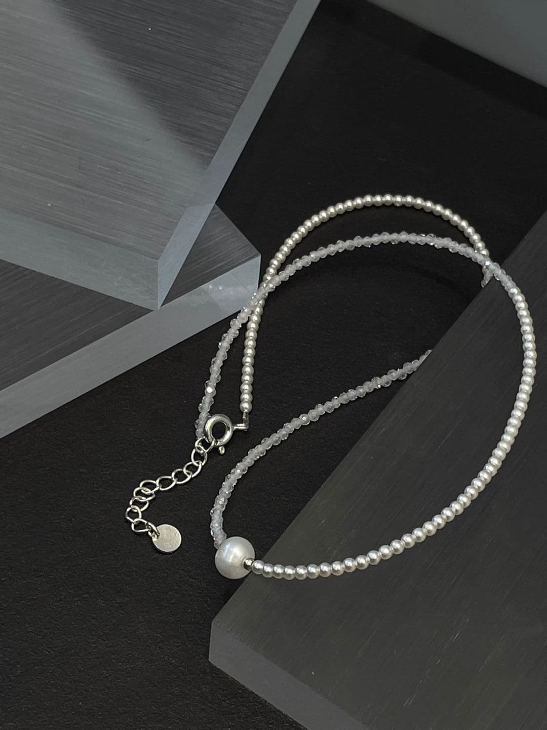 Silver 925 Pearl-Spinel Freshwater Pearl Necklace N260612645 - 이미지 5