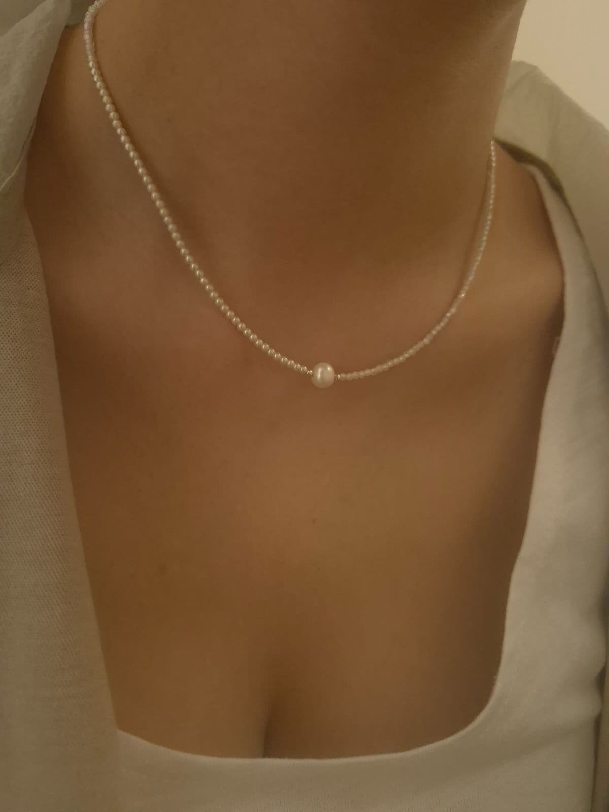 Silver 925 Pearl-Spinel Freshwater Pearl Necklace N260612645 - 이미지 2