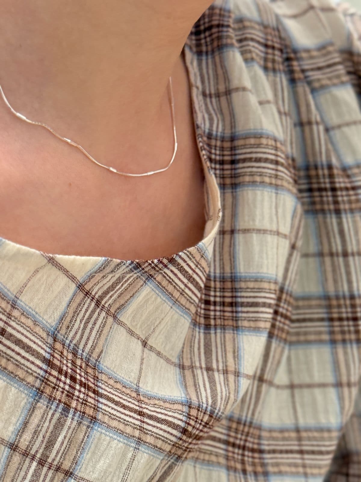 Silver 925 Stick Snake Chain Necklace N260603604 - 이미지 2