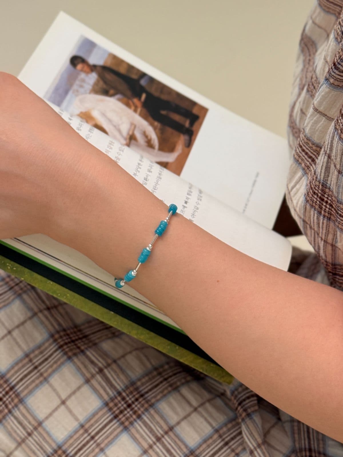 Silver 925 Aquamarine-Rose Quartz Silver Ball Bracelet B260634236 - 이미지 6