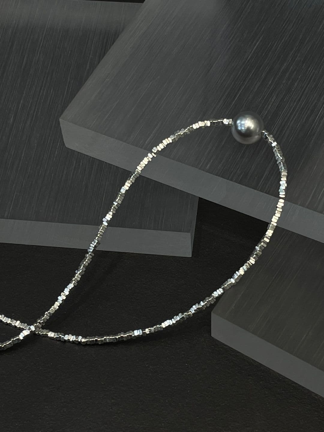 Silver 925 Silver Chip Gray Pearl Necklace N230659156 - 이미지 5