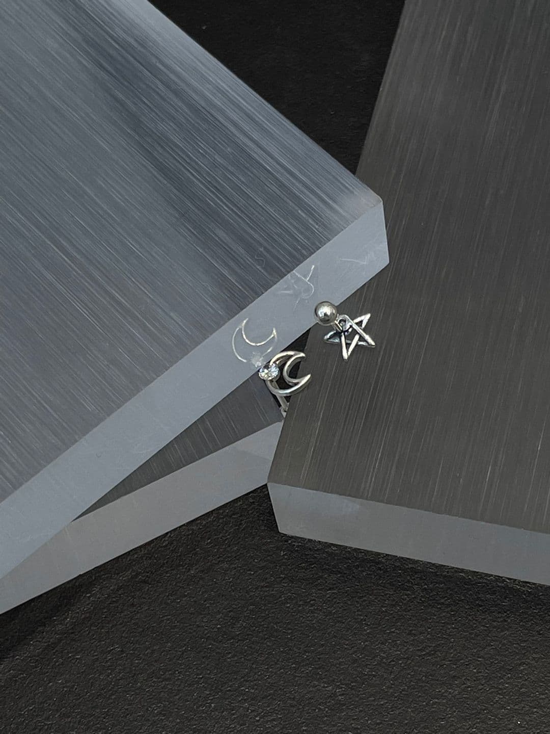Silver 925 Crescent-Star Cubic Piercing P260671542 - 이미지 2