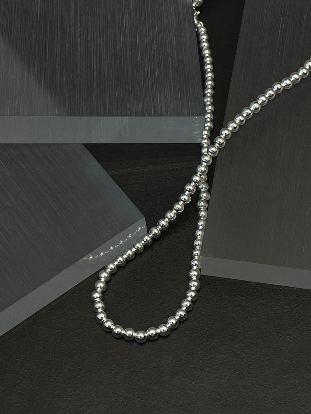 Silver 925 4mm Silver Ball Necklace N260649345 - 이미지 4