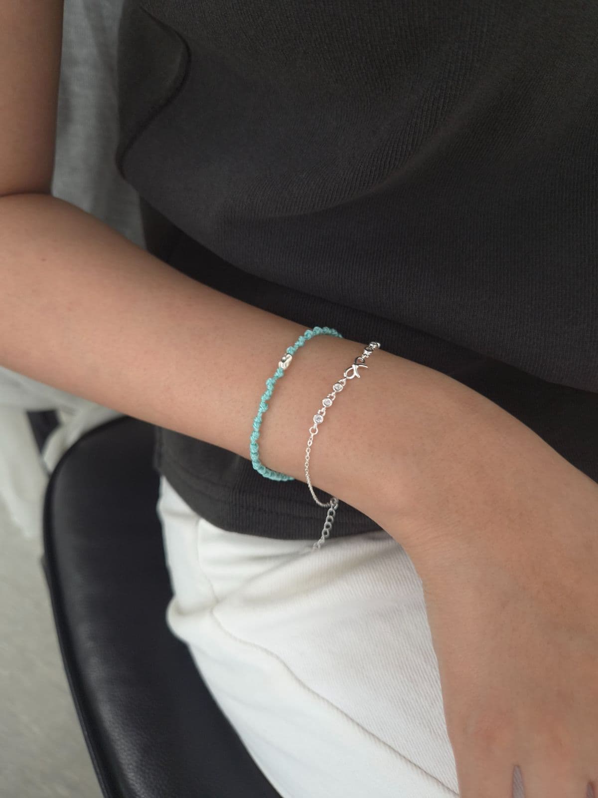 Silver 925 Ribbon Cubic Bracelet B260610718 - 이미지 3