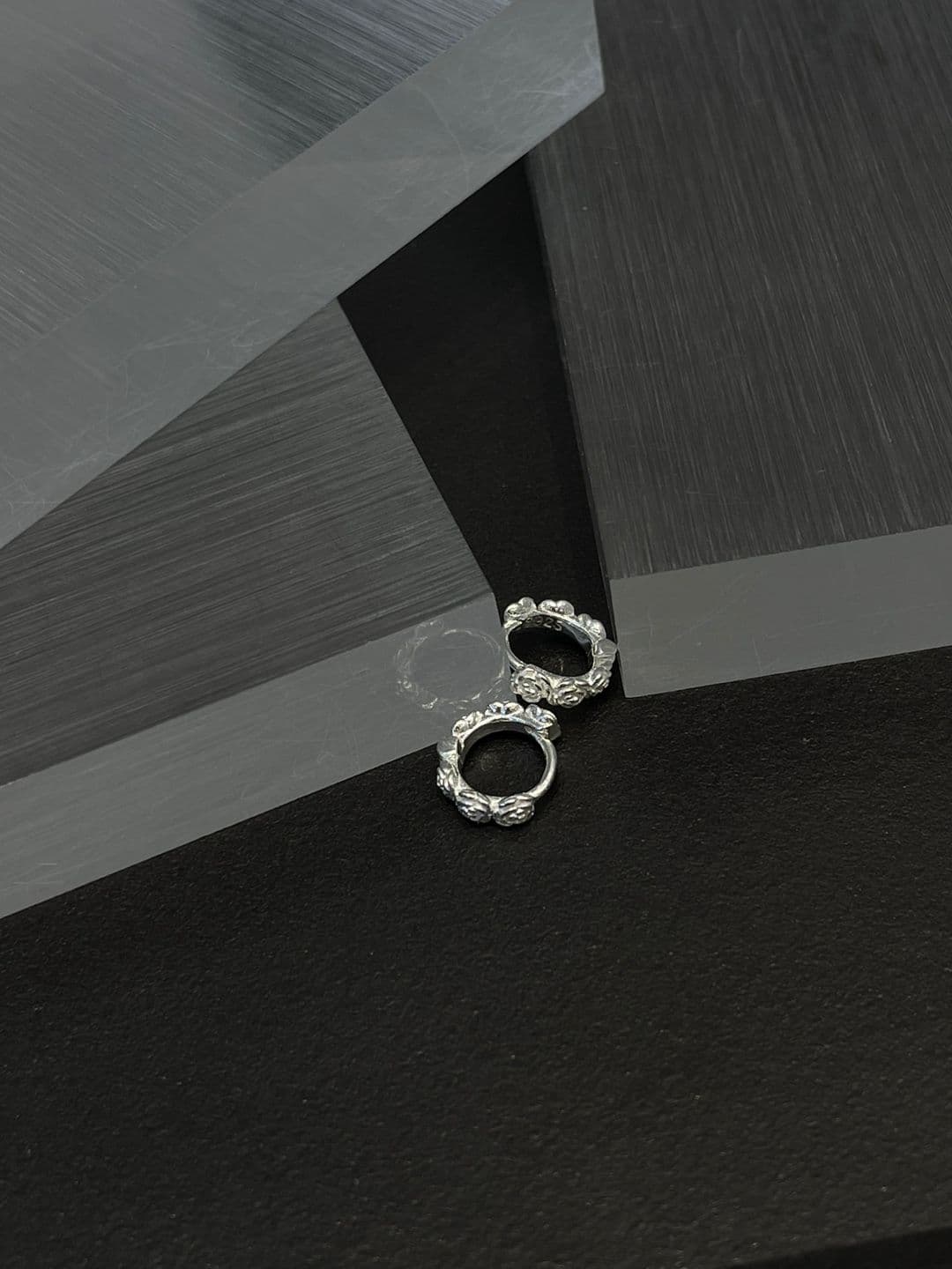 Silver 925 Rose Flower 11mm One-Touch Earrings E260657497 - 이미지 5