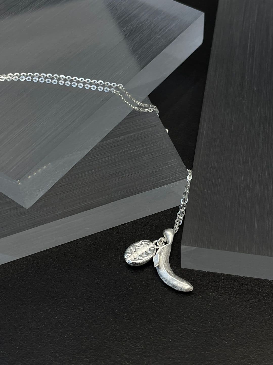 Silver 925 Matte Banana Pineapple Necklace N260665707 - 이미지 14