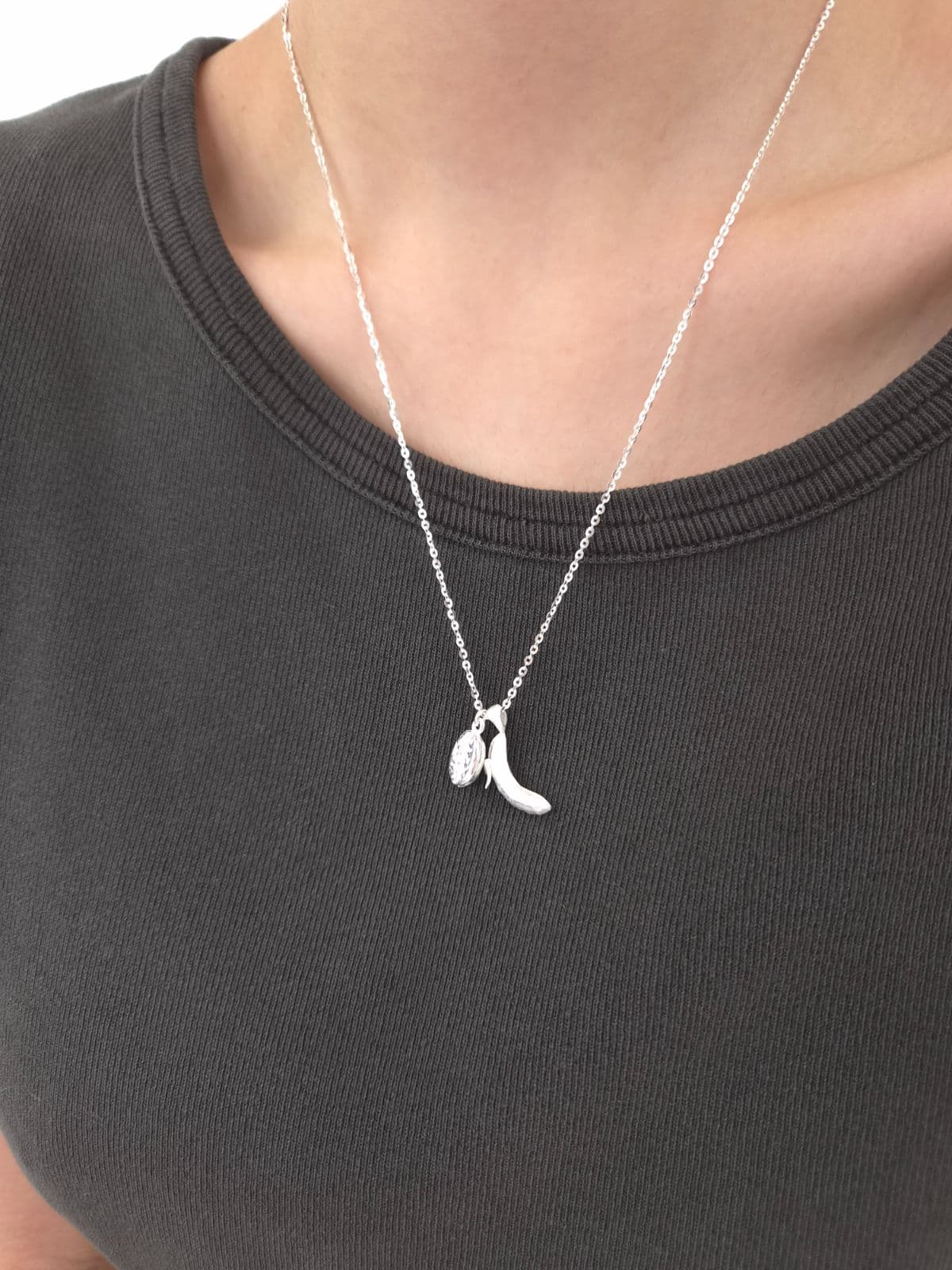 Silver 925 Matte Banana Pineapple Necklace N260665707 - 이미지 10