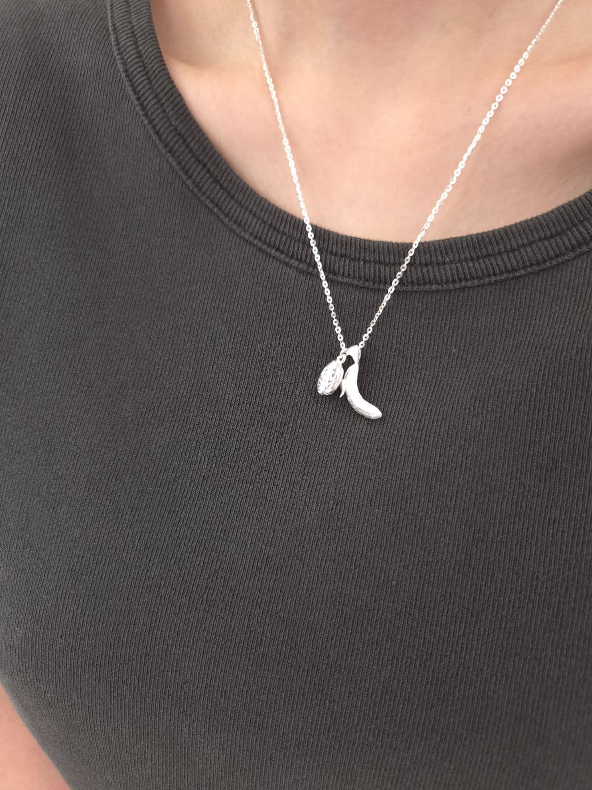 Silver 925 Matte Banana Pineapple Necklace N260665707 - 이미지 13