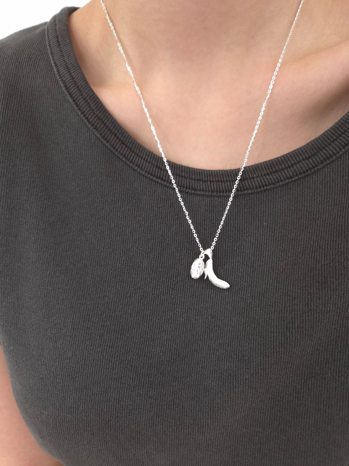 Silver 925 Matte Banana Pineapple Necklace N260665707 - 이미지 9