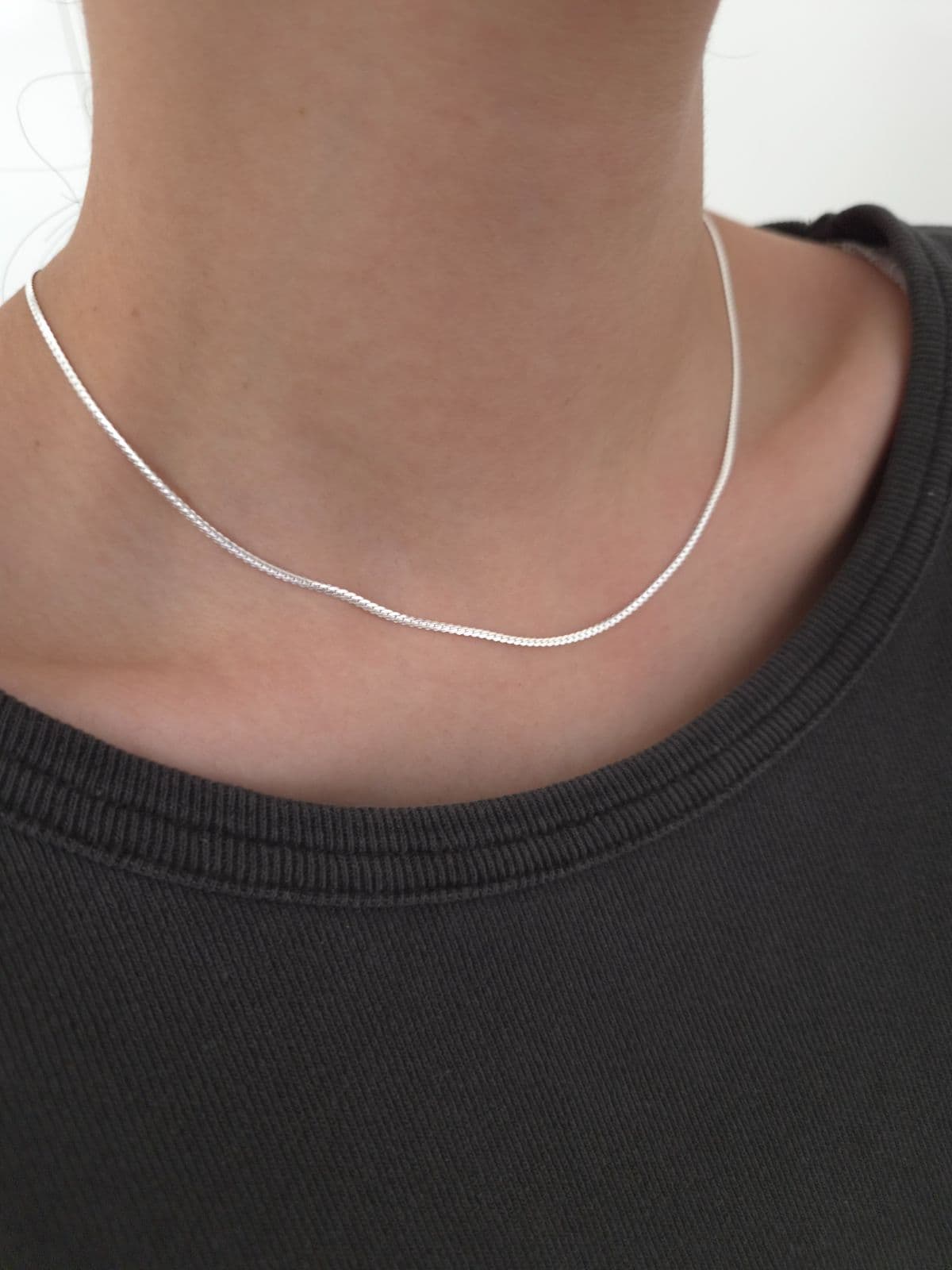 Silver 925 Flat Big Chain 40cm Necklace N260677412 - 이미지 2