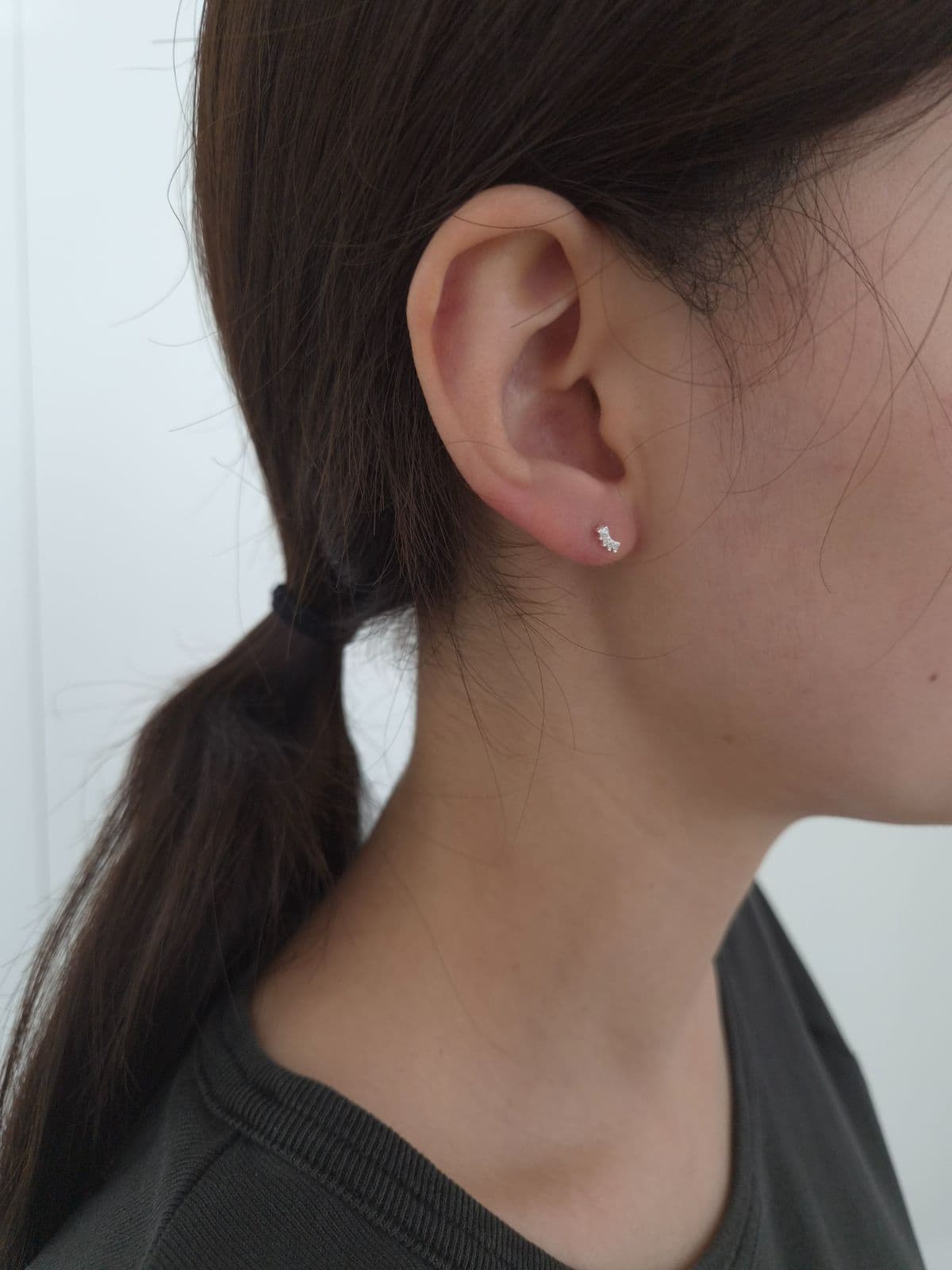 Silver 925 Cubic Crown Earrings Piercing P260556664 - 이미지 2