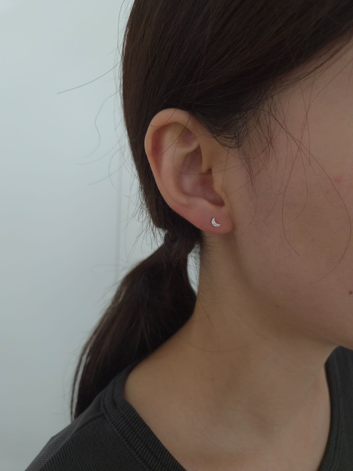 Silver 925 Cubic Star-Moon Earrings Piercing E260669455 - 이미지 4