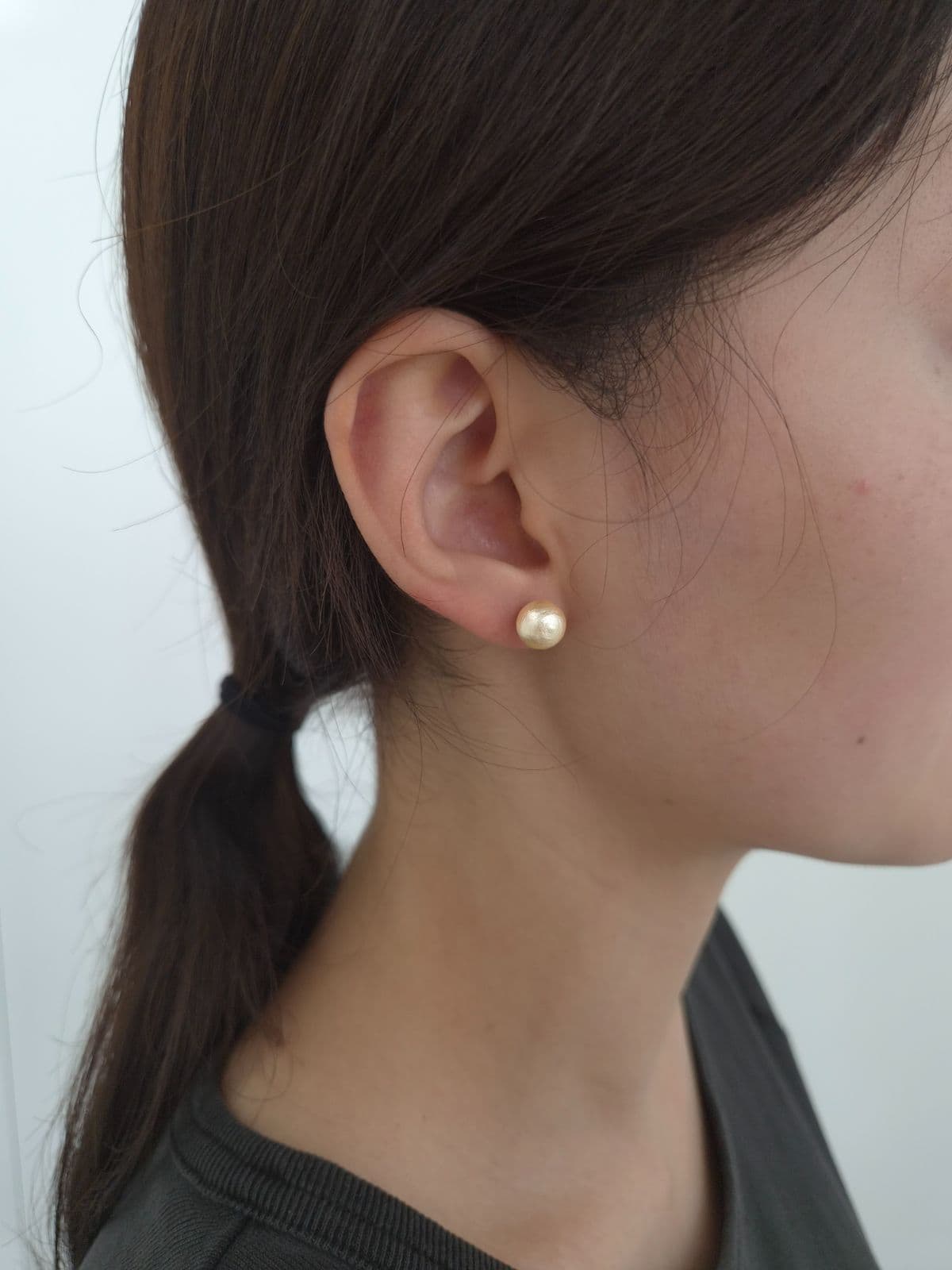 Silver 925 Classic Cotton Pearl Earrings E221002187 - 이미지 1