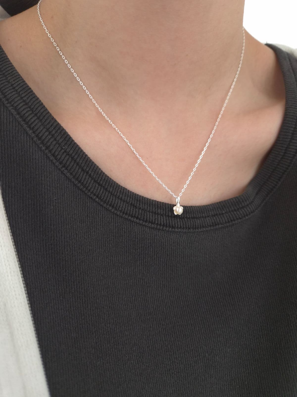 Silver 925 Freshwater Pearl Tray Necklace N260603820 - 이미지 1