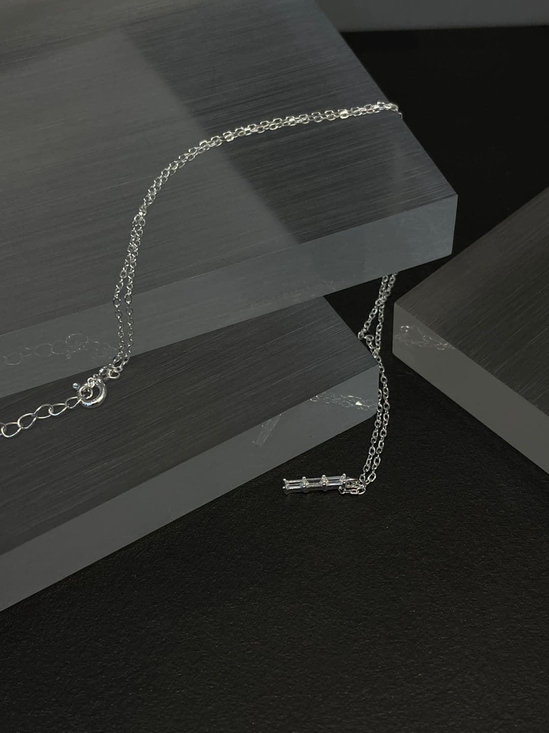 Silver 925 Drop Stick Cubic Necklace N260650823 - 이미지 6
