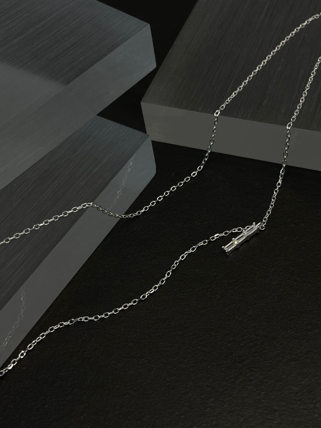 Silver 925 Drop Stick Cubic Necklace N260650823 - 이미지 5