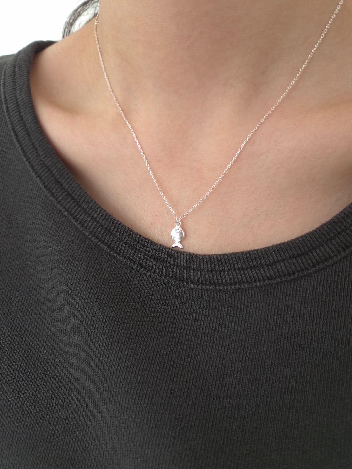 Silver 925 Fish Pendant Necklace N260664258 - 이미지 3