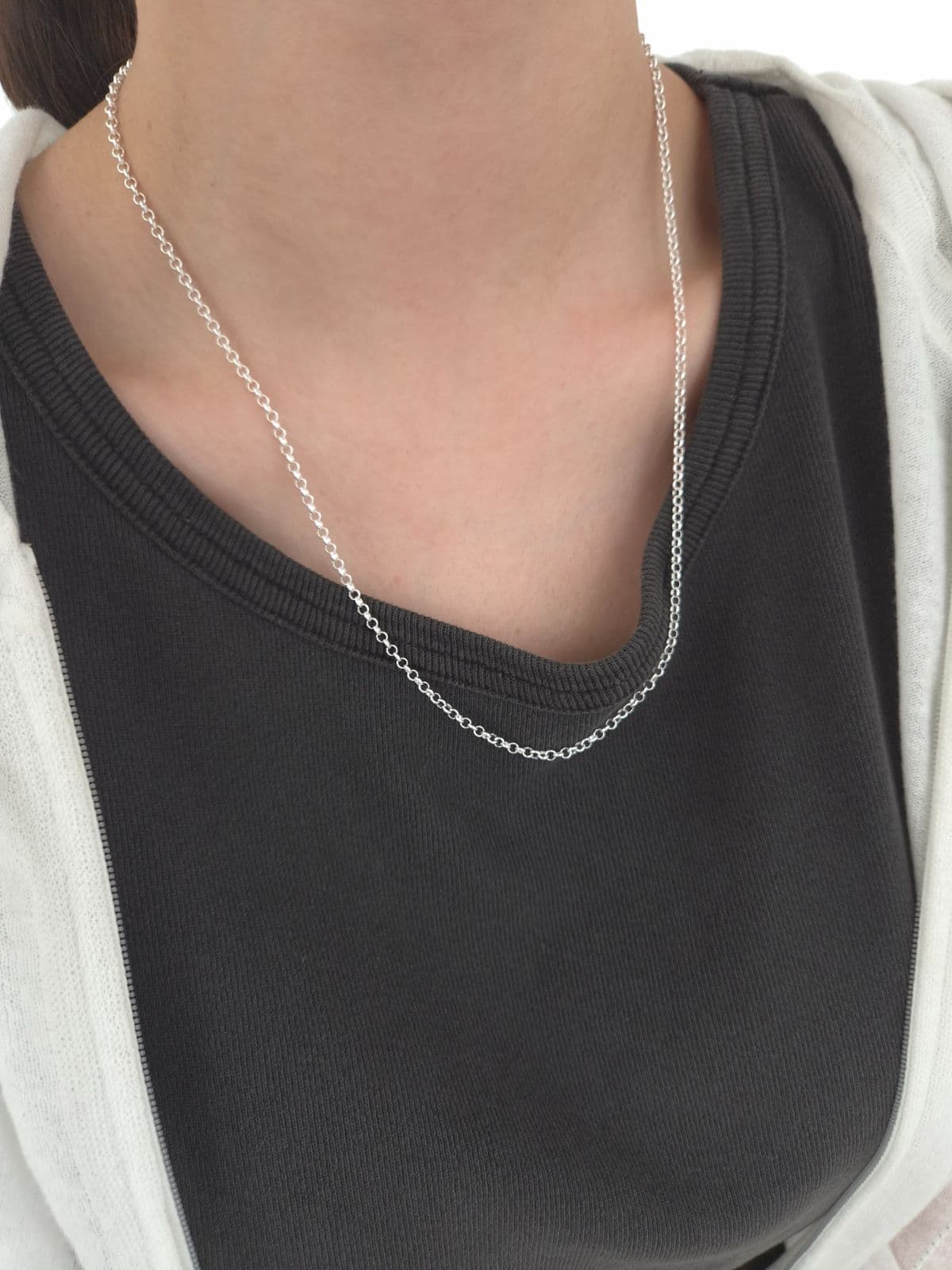 Silver 925 2.5mm Circle Chain Necklace N260607302 - 이미지 3