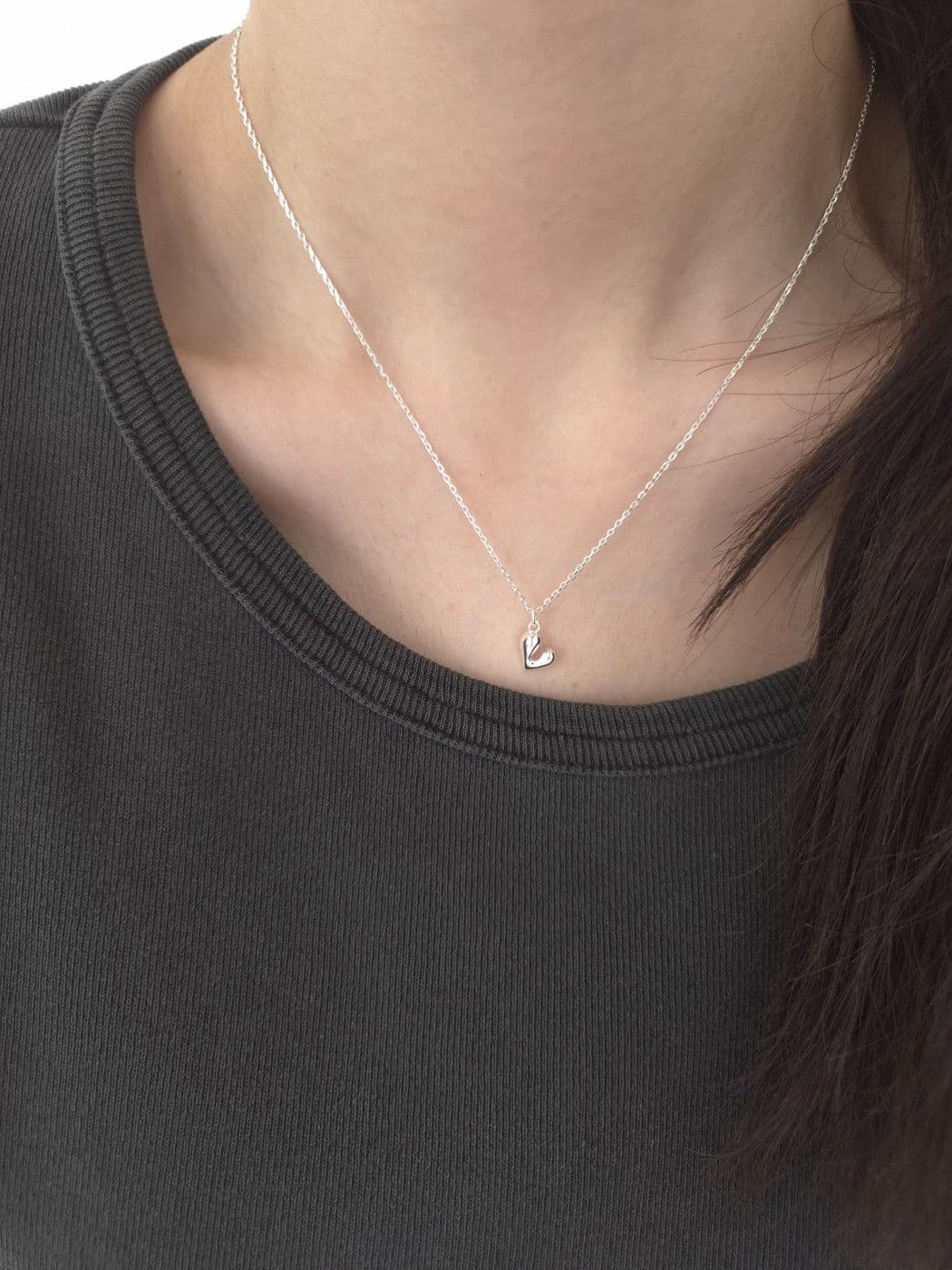 Silver 925 Small Heart Necklace N260605080 - 이미지 2