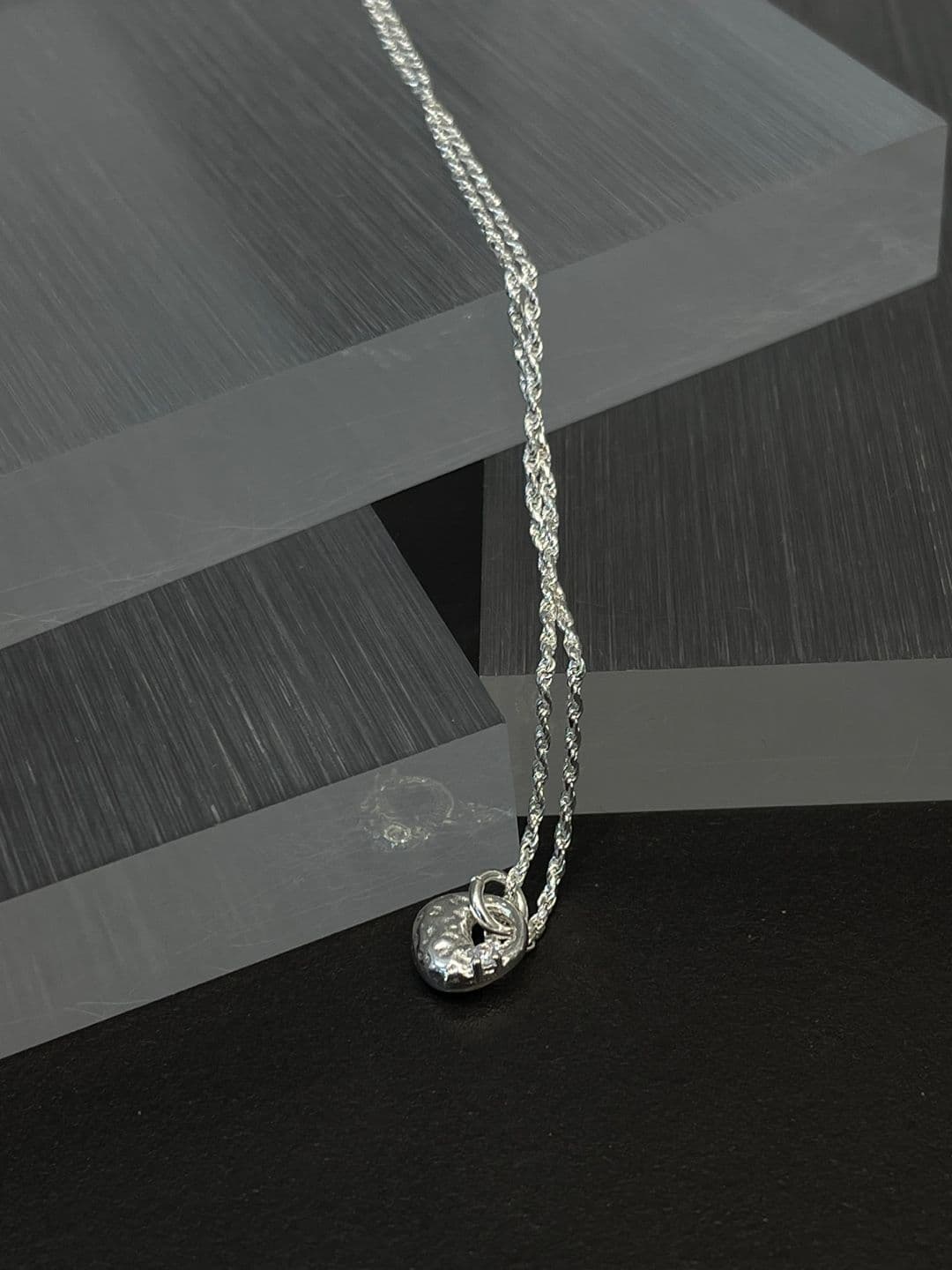 Silver 925 Rough Silver Back 45cm Necklace N260612942 - 이미지 10