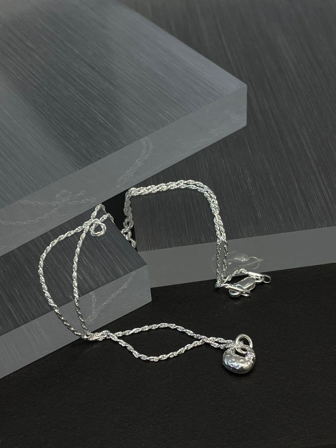 Silver 925 Rough Silver Back 45cm Necklace N260612942 - 이미지 8