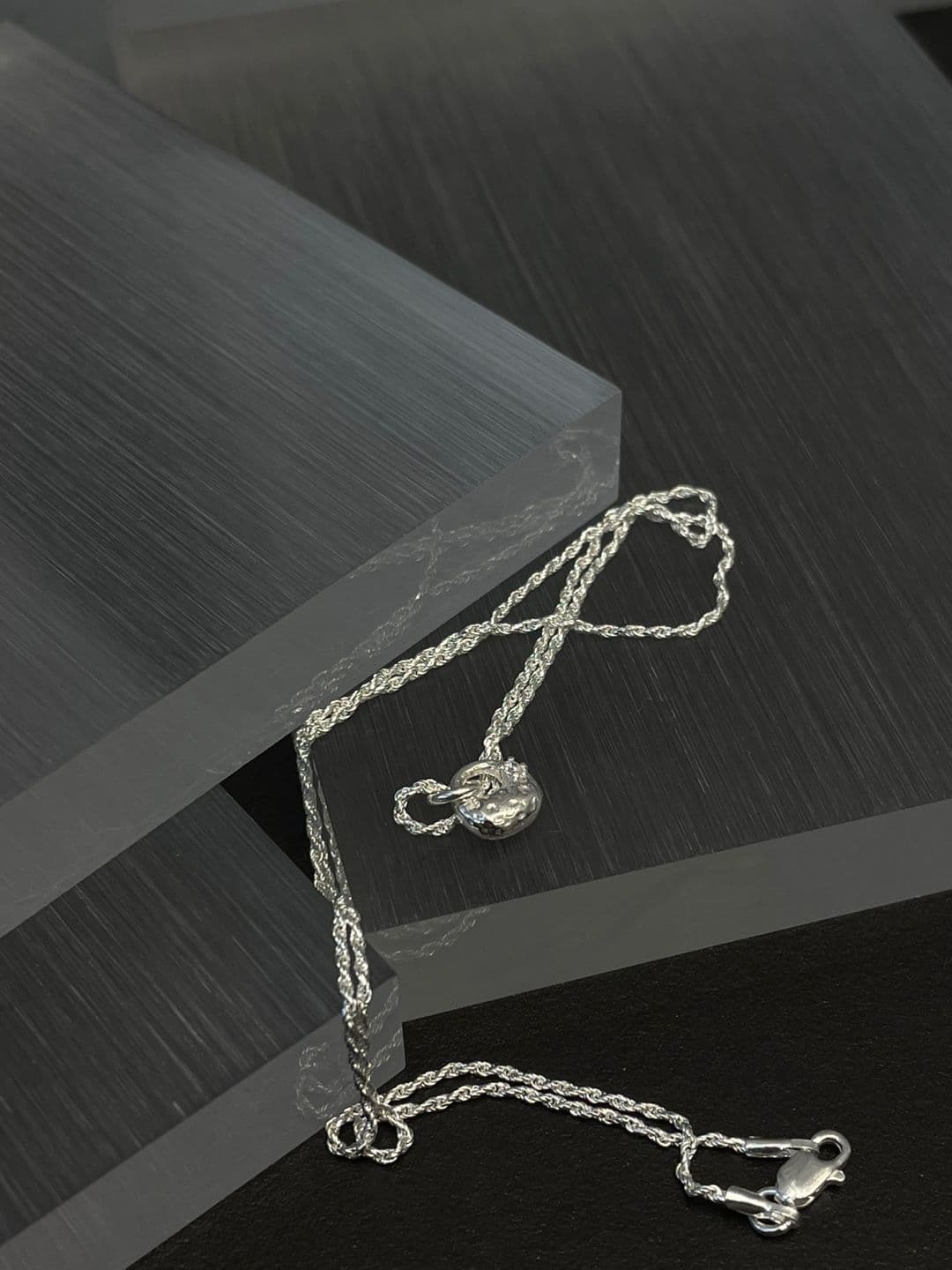 Silver 925 Rough Silver Back 45cm Necklace N260612942 - 이미지 7