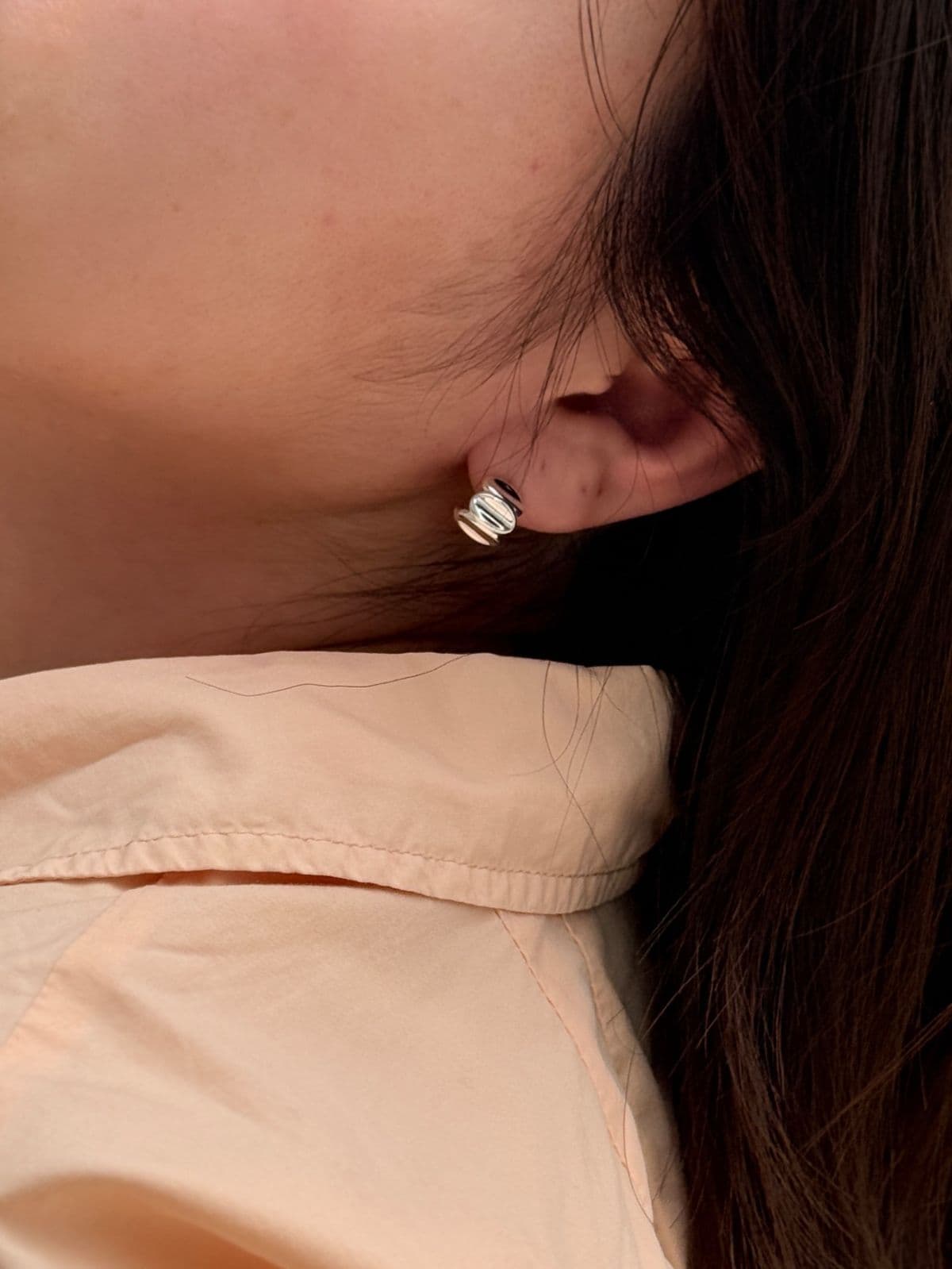 Silver 925 Big Bubble Post Earrings E260589191 - 이미지 4